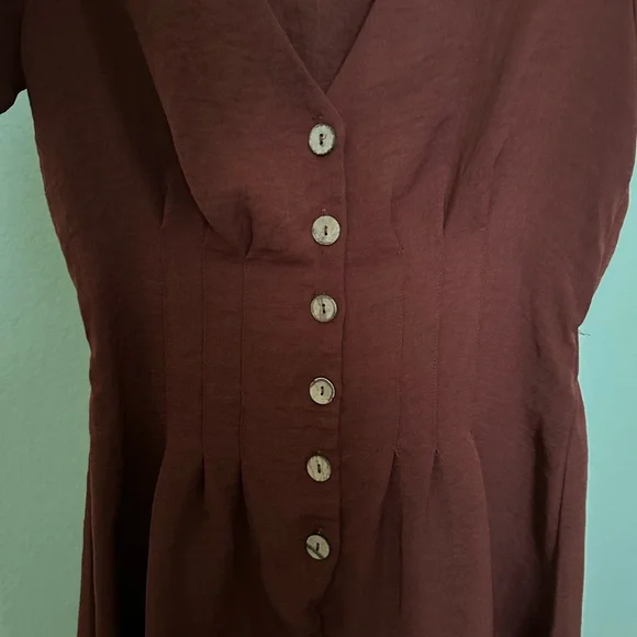 Haute‎ Monde Maroon Jumper V-Neck Seamless Short Sleeves  M Size Medium. NWOT - Picture 5 of 14